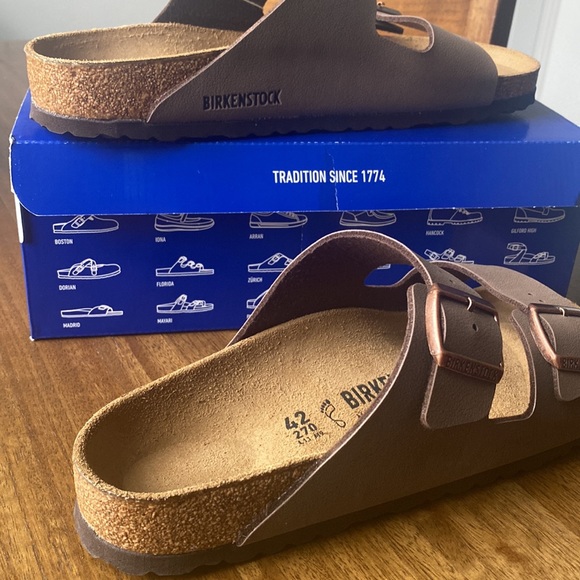 Birkenstock Arizona Soft Slide Sandal in Mocha Sz: EU42/US L 11 US M 9 - Picture 3 of 7